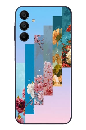 Samsung Galaxy A15 Uyumlu Dik Çiçek Tabloları Baskılı Silikon Kılıf