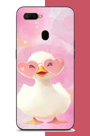 Oppo A5S-AX7-A12 Uyumlu gözlüklü yavru ördek Baskılı Silikon Kılıf