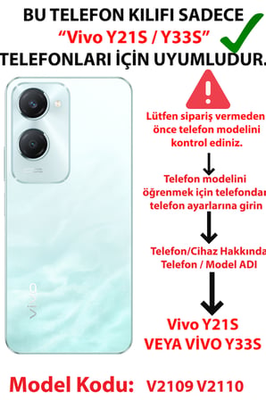 Vivo Y21S/Y33S/Y32 Uyumlu Türk Sembolü Kurt ve Bayrak Desenli Baskılı Silikon Kılıf
