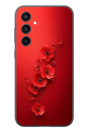 Samsung Galaxy S23 Uyumlu Kırmızı Kardelenler Baskılı Silikon Kılıf