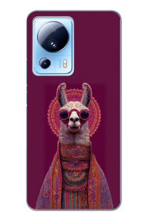 Xiaomi Mi 13 Lite Uyumlu Kozmik Lama Baskılı Silikon Kılıf
