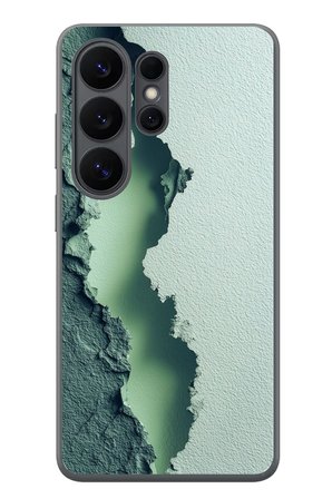 Samsung Galaxy S26 Ultra Uyumlu Koyu Yeşil İzler Baskılı Silikon Kılıf