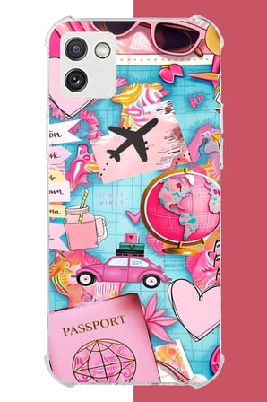 Samsung Galaxy A03 Uyumlu Travel Kolaj Baskılı Silikon Kılıf