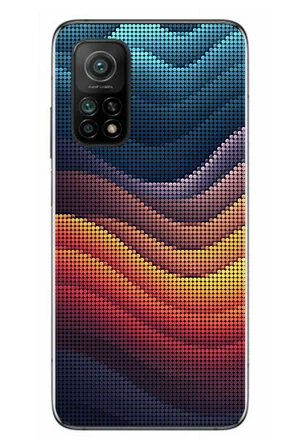 Xiaomi Mi 10 T Uyumlu Noktalı Renkler Baskılı Silikon Kılıf