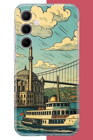 Samsung Galaxy A55 Uyumlu İstanbul Baskılı Silikon Kılıf