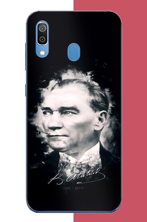 Samsung Galaxy A20-A30 Uyumlu atatürk portre Baskılı Silikon Kılıf