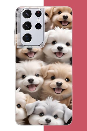 Samsung Galaxy S21 ULTRA Uyumlu sevimli köpek Baskılı Silikon Kılıf