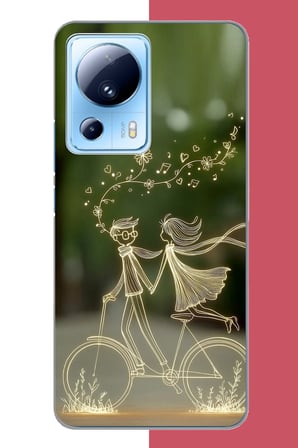 Xiaomi Mi 13 Lite Uyumlu Bisikletli Aşk Baskılı Silikon Kılıf