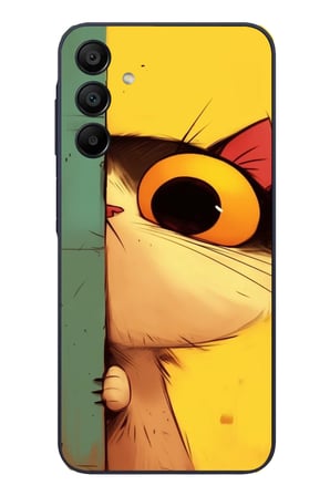 Samsung Galaxy A15 Uyumlu Tek Gözlü Kedi Baskılı Silikon Kılıf