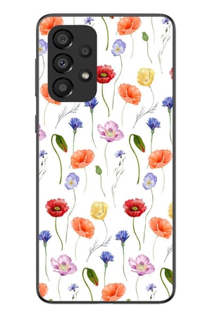 Samsung Galaxy A33 Uyumlu Sade Tek Çiçekler Baskılı Silikon Kılıf