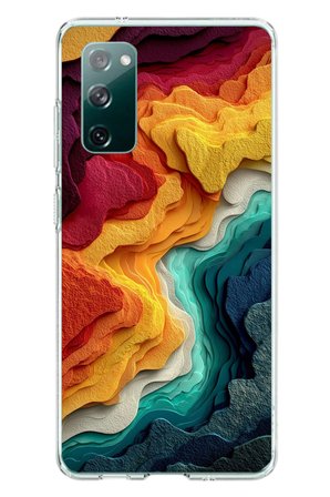 Samsung Galaxy S20 FE Uyumlu Renk Dalgaları Baskılı Silikon Kılıf
