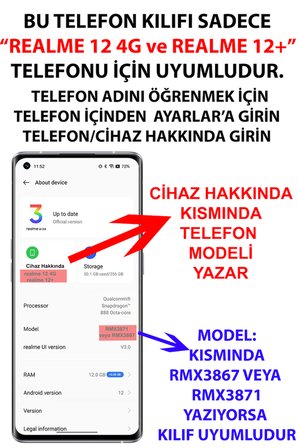 Realme 12 4G-12 Plus Uyumlu Pembe Çizgili ve Mini Kalp Baskılı Silikon Kılıf