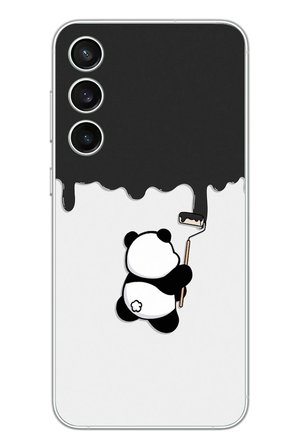 Samsung Galaxy S23 Fe Uyumlu Boyacı Panda Baskılı Silikon Kılıf