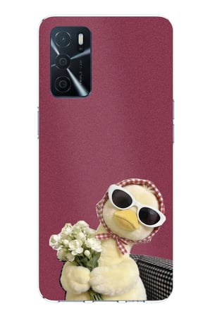 Oppo A16 - A54 - A55 Uyumlu Çiçekli Ördek Baskılı Silikon Kılıf