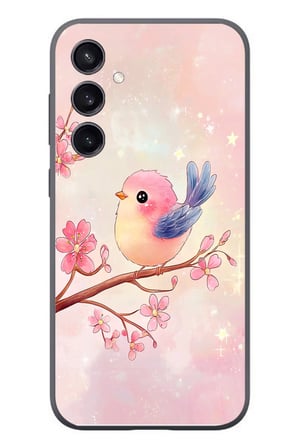Samsung Galaxy S23 Uyumlu Dalda ki Kuş Baskılı Silikon Kılıf