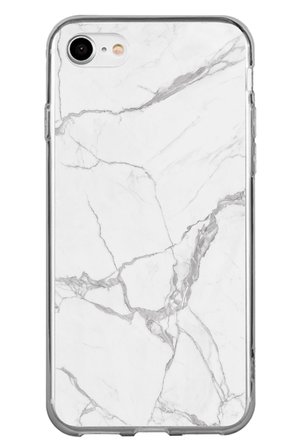 iPhone 6 - 6S Uyumlu Gri Mermer Baskılı Silikon Kılıf
