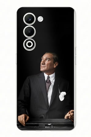 OPPO A5 4G Uyumlu Ufka Bakan Lider Atatürk Baskılı Silikon Kılıf