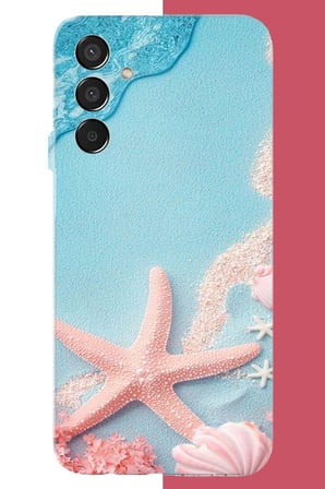 Samsung Galaxy M15 Uyumlu mavi kumsal Baskılı Silikon Kılıf