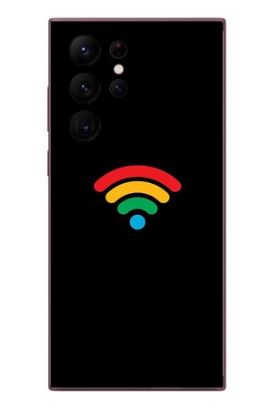 Samsung Galaxy S22 Ultra Uyumlu Wifi Simgesi Baskılı Silikon Kılıf