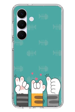Samsung Galaxy S25 FE Uyumlu Kedi Patileri Baskılı Silikon Kılıf
