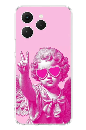 Tecno Spark 40 Uyumlu Neon Gözlüklü Modern Eros Baskılı Silikon Kılıf