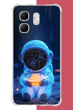 Infinix Hot 50i - Smart 9 Uyumlu Yıldızlı Astronot Baskılı Silikon Kılıf