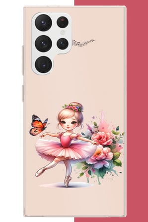 Samsung Galaxy S22 Ultra Uyumlu minik balerin2 Baskılı Silikon Kılıf