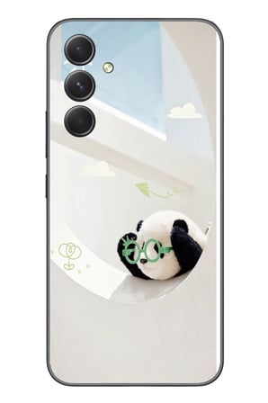 Samsung Galaxy A54 Uyumlu Gözlüklü Panda Baskılı Silikon Kılıf