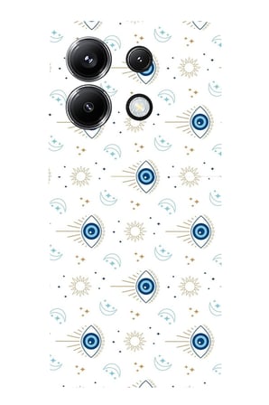 Poco X6 PRO Uyumlu Nazar Boncuğu Güneş ve Hilal Baskılı Silikon Kılıf