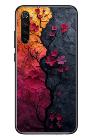 Redmi Note 8 Uyumlu Yaprak Geçişkenliği Baskılı Silikon Kılıf