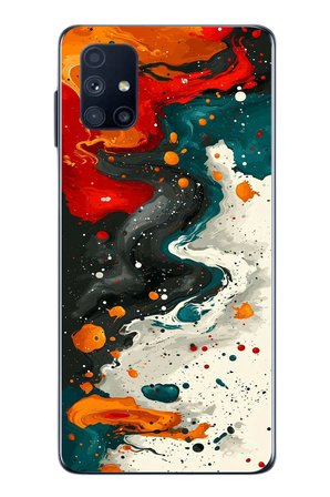 Samsung Galaxy M51 Uyumlu Boya Karışımı Baskılı Silikon Kılıf