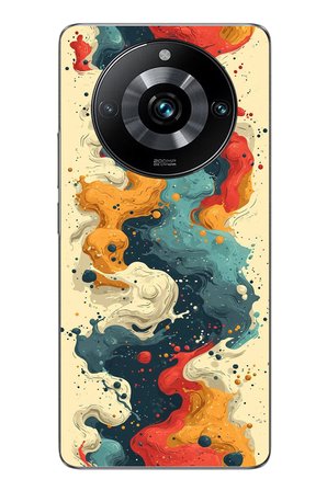 Realme 11 Pro Uyumlu Ahenkli Boya İzleri Baskılı Silikon Kılıf