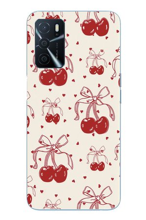Oppo A16 Uyumlu Kiraz Bukleleri Baskılı Silikon Kılıf