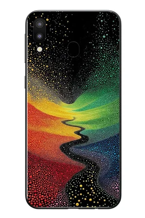 Samsung Galaxy M20 Uyumlu Renkli Yollar Baskılı Silikon Kılıf