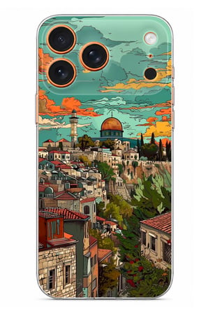 iPhone 17 PRO MAX Uyumlu Özgür Filistin ve Kubbetüs Sahra Baskılı Silikon Kılıf