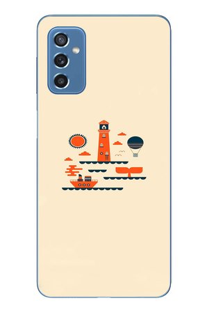 Samsung Galaxy M52 Uyumlu Sade Tatil Baskılı Silikon Kılıf