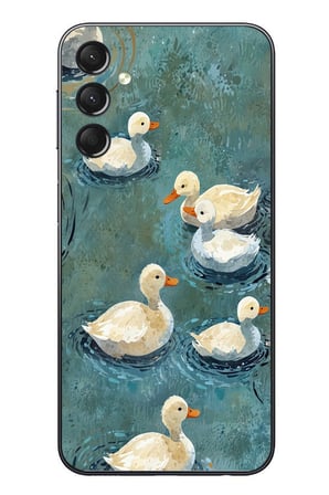 Samsung Galaxy A24 Uyumlu Yüzen Ördekler Baskılı Silikon Kılıf