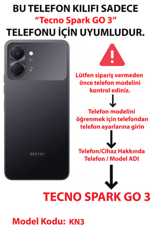 Tecno Spark GO 3 Uyumlu Geleneksel Motifli Beyaz At Baskılı Silikon Kılıf