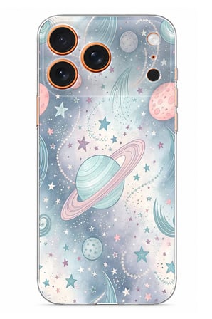 iPhone 17 PRO MAX Uyumlu Soft Renkli Gezegenler Baskılı Silikon Kılıf