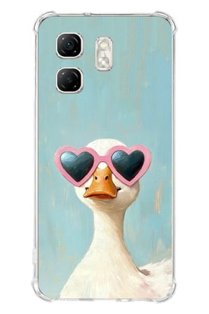 Infinix Hot 50i - Smart 9 Uyumlu Yağlı Boya Pop-Art Ördek Baskılı Silikon Kılıf