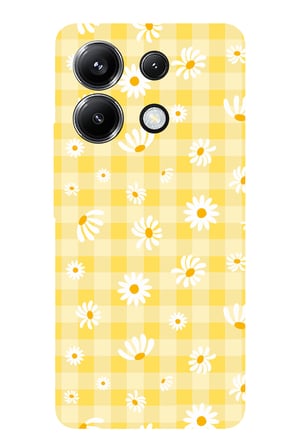 Poco X6 PRO Uyumlu Sarı Papatya Bahçesi Baskılı Silikon Kılıf