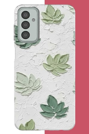 Samsung Galaxy M13-M23 Uyumlu tuvaldeki yaprak Baskılı Silikon Kılıf