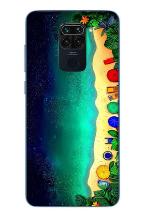 Redmi Note 9 Uyumlu Tatil Kumsal Gecesi Baskılı Silikon Kılıf