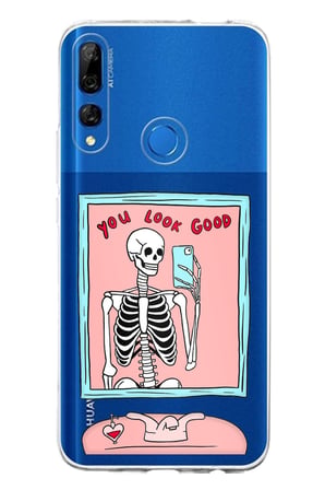 Huawei Y9 Prime (2019) Uyumlu You Look Good İskelet Tasarımlı Baskılı Silikon Kılıf