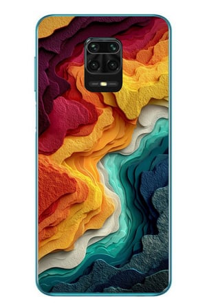 Redmi Note 9s Uyumlu Renk Dalgaları Baskılı Silikon Kılıf