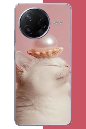 Poco F7 Pro Uyumlu incili kedi Baskılı Silikon Kılıf