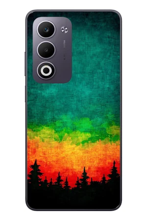 Oppo A5 4G Uyumlu Orman Gecesi Renkli Baskılı Silikon Kılıf