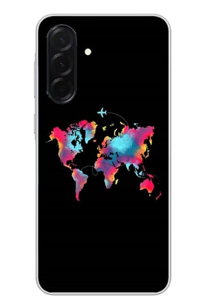 Samsung Galaxy A36 Uyumlu Dünya Renkli Haritası Baskılı Silikon Kılıf