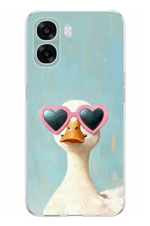 Oppo A6T - A6X Uyumlu Yağlı Boya Pop-Art Ördek Baskılı Silikon Kılıf
