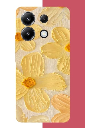 Poco X6 PRO Uyumlu tuvaldeki sarı çiçek Baskılı Silikon Kılıf